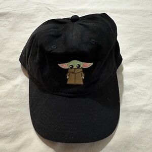 Black Embroidered Character Baseball Cap